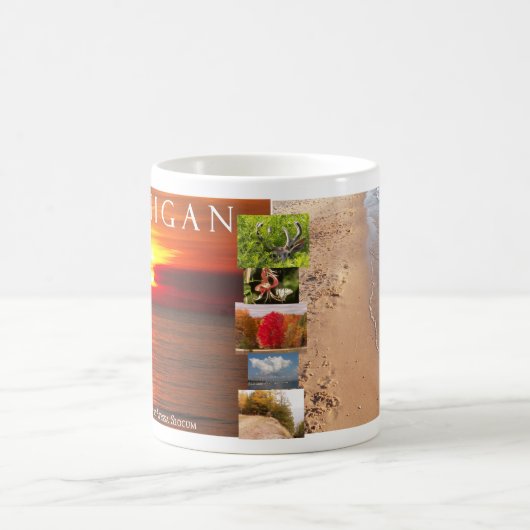 ミシガン州のコラージュ コーヒーマグカップ (中央)