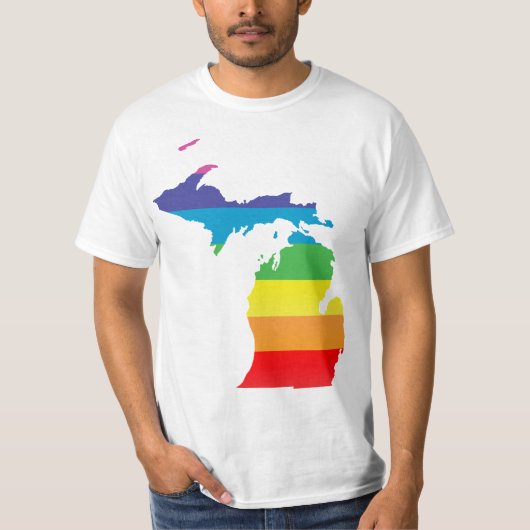 ミシガン州のストライプのなプライド Tシャツ (正面)