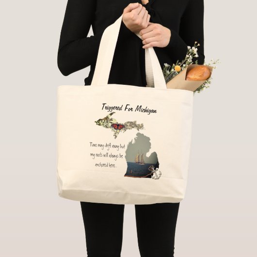 ミシガン州のトートのために誘発される ラージトートバッグ (正面(商品))