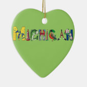 ミシガン州のハートのオーナメント セラミックオーナメント (右)