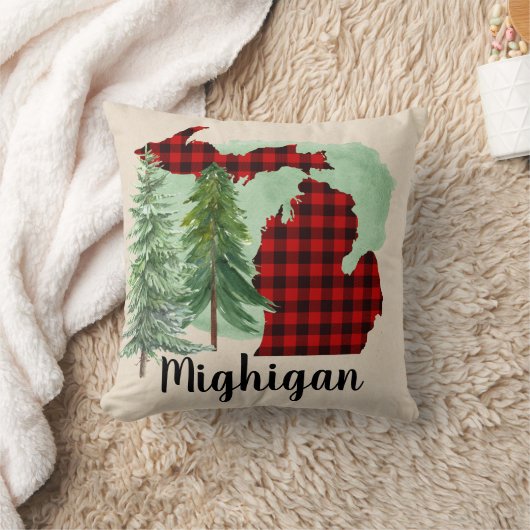ミシガン州のバッファローの格子縞の装飾用クッション クッション (ブランケット)