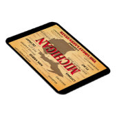 ミシガン州のプライドマップシルエット マグネット (右側)