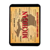 ミシガン州のプライドマップシルエット マグネット (縦)