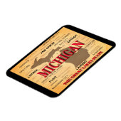 ミシガン州のプライドマップシルエット マグネット (左側)