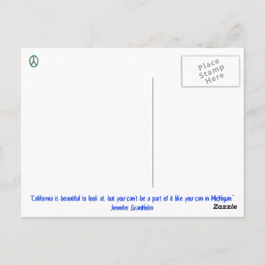 ミシガン州のモットーの郵便はがき ポストカード (裏面)
