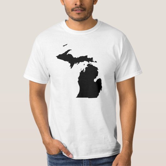 ミシガン州のモノクロデザイン Tシャツ (正面)