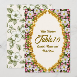 ミシガン州のリンゴの花の結婚式テーブルナンバーカード