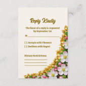 ミシガン州のリンゴの花の結婚式RSVPカード 出欠カード (正面)