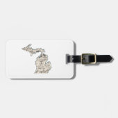 ミシガン州のヴィンテージの写真の地図 ラゲッジタグ (正面横)