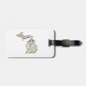 ミシガン州のヴィンテージの写真の地図 ラゲッジタグ (裏面横)