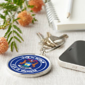 ミシガン州の円形の紋章 キーホルダー (側面)