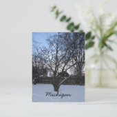 ミシガン州の冬のポストカード ポストカード (スタンド正面)