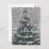 ミシガン州の冬は美しい ポストカード (正面/裏面)
