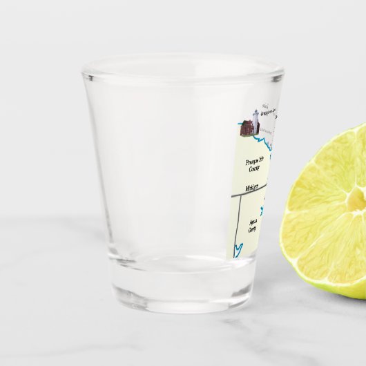 ミシガン州の北東より低い灯台小グラス ショットグラス (左)