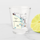 ミシガン州の北東より低い灯台小グラス ショットグラス (正面)