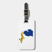 ミシガン州の名前の単語の芸術の黄色 ラゲッジタグ (正面縦)