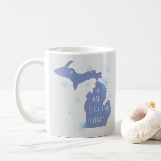 ミシガン州の名前入りホリデーマグ コーヒーマグカップ (ドーナツ)