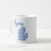ミシガン州の名前入りホリデーマグ コーヒーマグカップ (正面左)