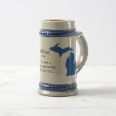 ミシガン州の地図そして紋章付き外衣 ビールジョッキ (正面右)