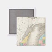 ミシガン州の地図とウィスコンシン州の一部 マグネット (正面/裏面)