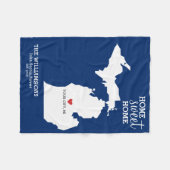 ミシガン州の地図の名前をカスタムする、都市日付、色 フリースブランケット (正面(横))