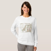 ミシガン州の地図及びウィスコンシンの領域の部分 Tシャツ (正面フル)