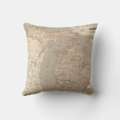 ミシガン州の地図書の地図 クッション (裏面)