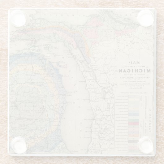 ミシガン州の地図 ガラスコースター (裏面)