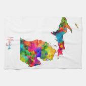 ミシガン州の地図 キッチンタオル (横)