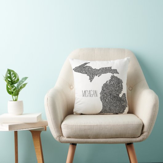 ミシガン州の地図 クッション (椅子)