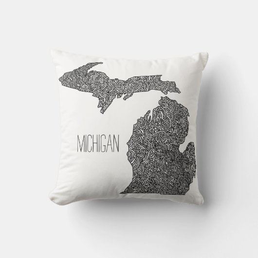 ミシガン州の地図 クッション (正面)