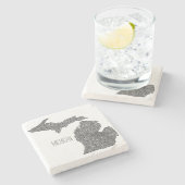 ミシガン州の地図 ストーンコースター (横)