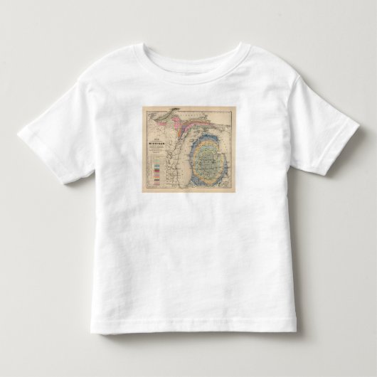 ミシガン州の地図 トドラーTシャツ (正面)