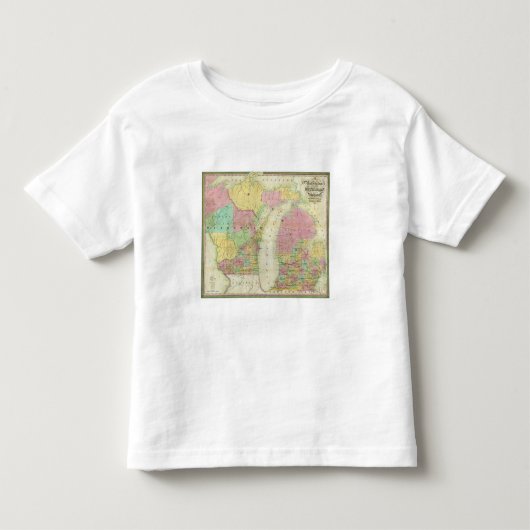 ミシガン州の地図 トドラーTシャツ (正面)