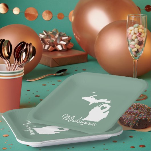 ミシガン州の地図 ペーパープレート (複数)