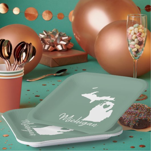 ミシガン州の地図 ペーパープレート (複数)