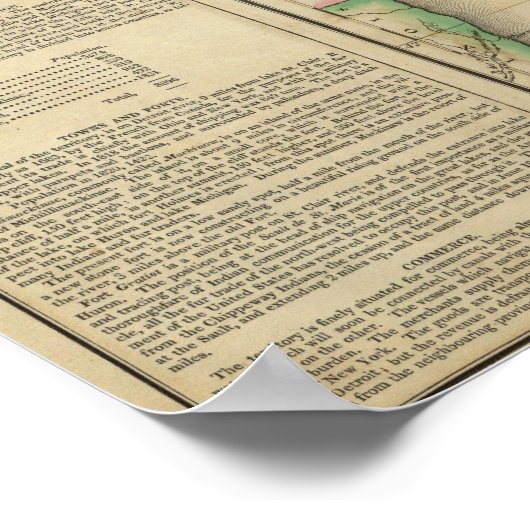 ミシガン州の地図 ポスター (角)