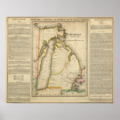 ミシガン州の地図 ポスター (正面)