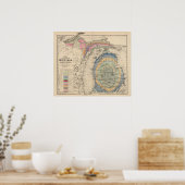 ミシガン州の地図 ポスター (キッチン)