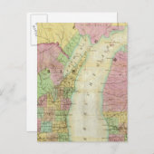 ミシガン州の地図 ポストカード (正面/裏面)