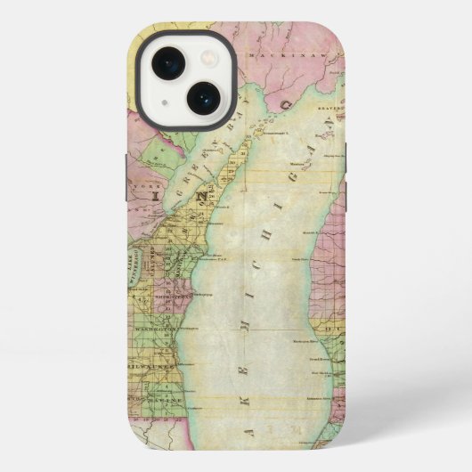 ミシガン州の地図 iPhoneケース (裏面)