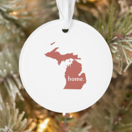 ミシガン州の家のシルエットの州の地図 オーナメント