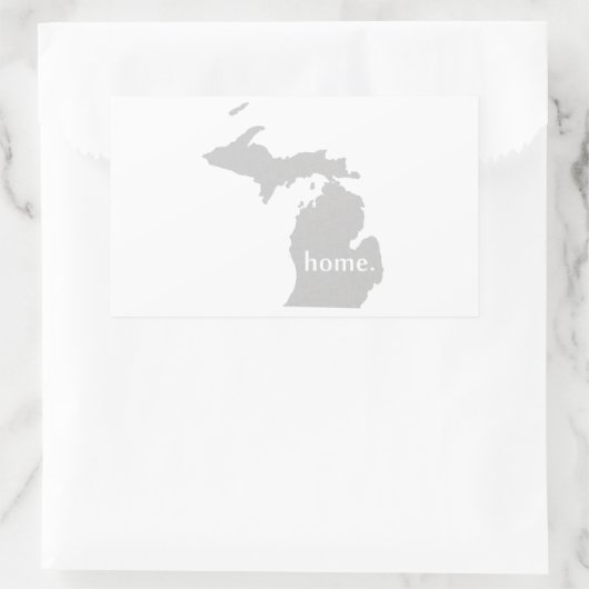 ミシガン州の家のシルエットの州の地図 長方形シール (バッグ)