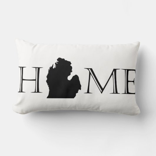 ミシガン州の家の枕 ランバークッション (正面)