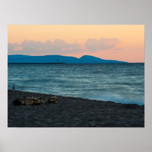 ミシガン州の山嵐の夕日 ポスター (正面)