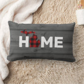 ミシガン州の州木材の水牛のプレイドの輪郭 ランバークッション (ブランケット)