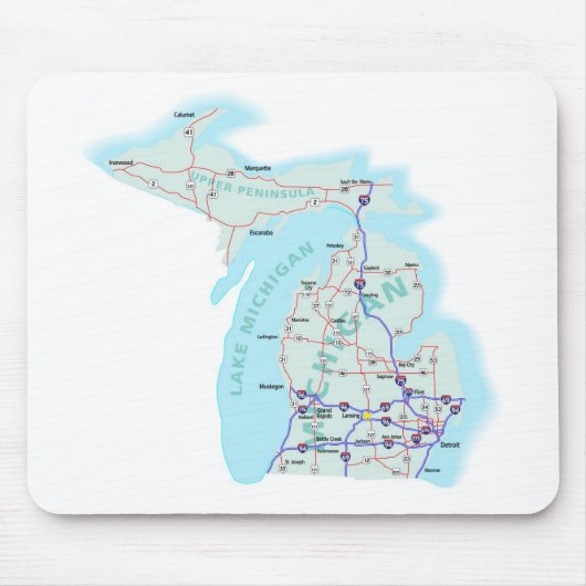 ミシガン州の州連帯の地図のマウスパッド マウスパッド (正面)