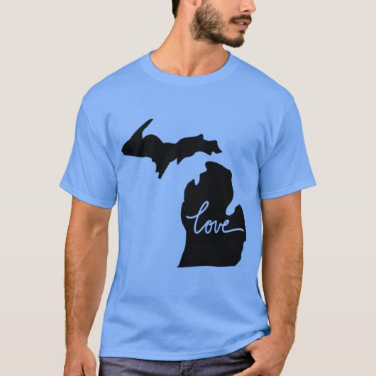 ミシガン州の愛がこもったオーバーサイズ Tシャツ (正面)