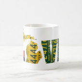 ミシガン州の愛によってリサイクルされるナンバープレートの芸術の地図のマグ コーヒーマグカップ (中央)