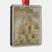 ミシガン州の新しい地図 メタルオーナメント (右)